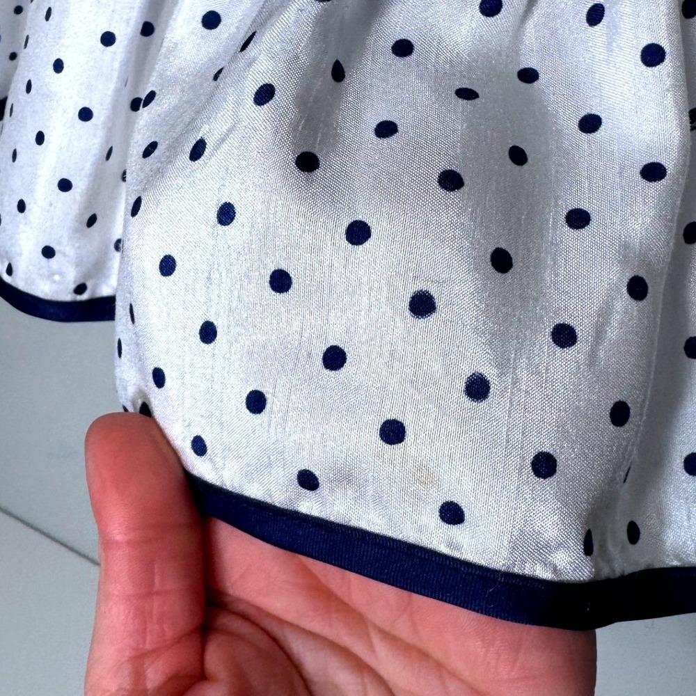 Jona Michelle Toddler Girls White Navy Polka Dot Tiered Fancy Party Dress 4T - Picture 12 of 12